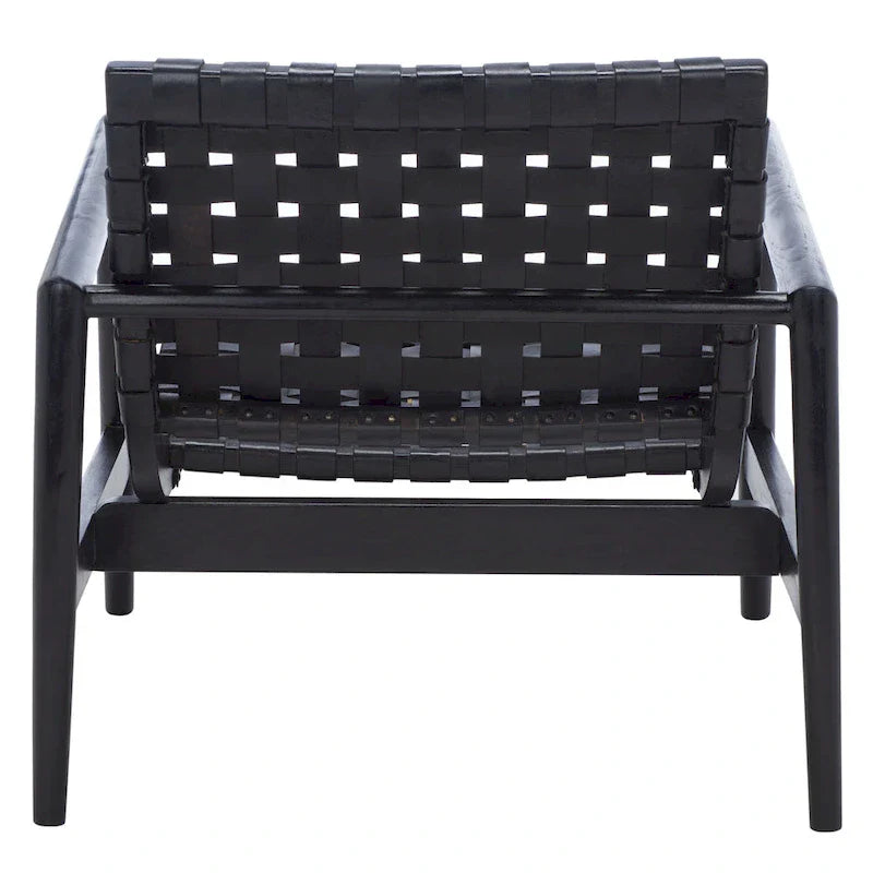 SAFAVIEH Vena Fauteuil d'appoint en cuir tressé - 30 L x 28 P x 28 H - 30Lx28Px28H