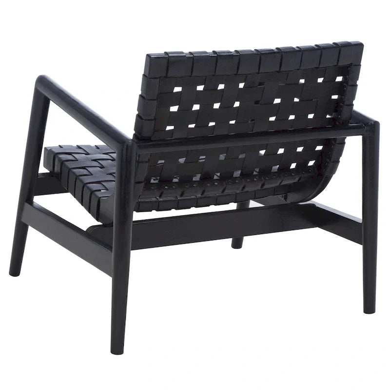 SAFAVIEH Vena Fauteuil d'appoint en cuir tressé - 30 L x 28 P x 28 H - 30Lx28Px28H