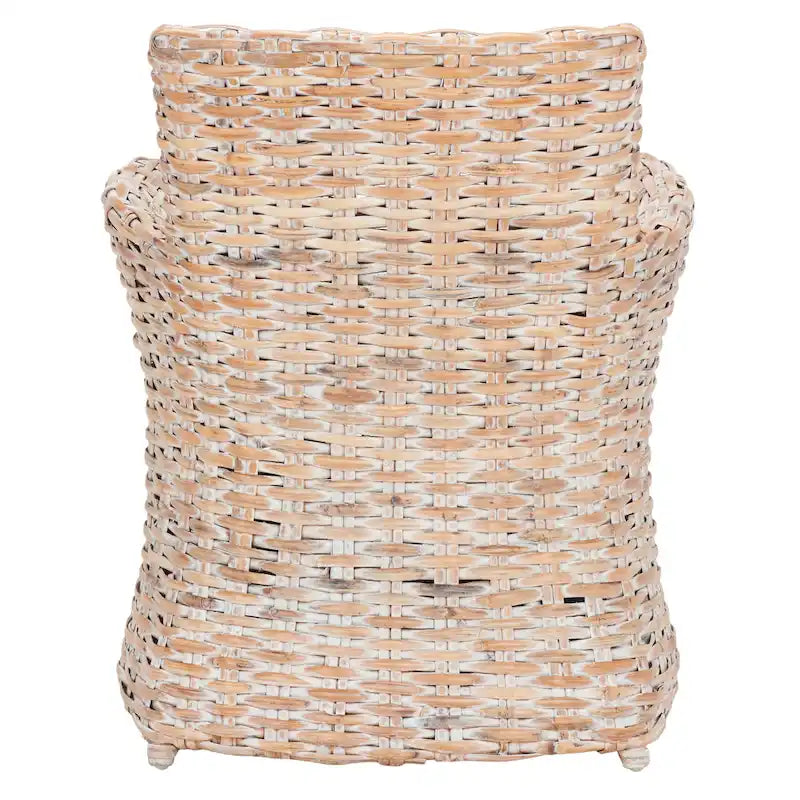 Fauteuil SAFAVIEH Ginny en osier gris délavé – 28 L x 24 P x 33 H – 28Wx24Dx33H
