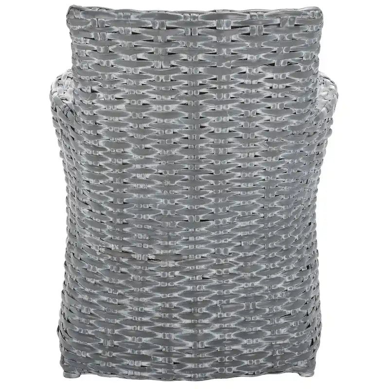 Fauteuil SAFAVIEH Ginny en osier gris délavé – 28 L x 24 P x 33 H – 28Wx24Dx33H