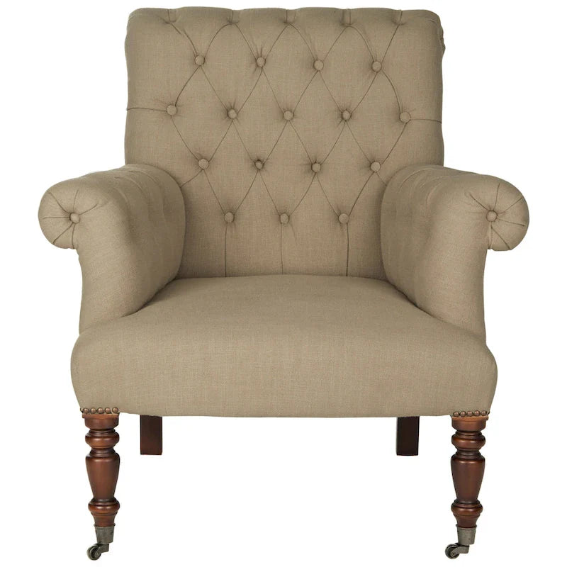 Fauteuil club SAFAVIEH Shaina, taupe véritable - 32,7 x 33,9 x 35,4 - 33L x 34P x 35H