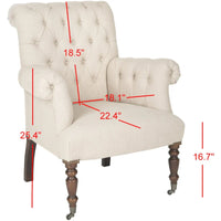 Fauteuil club SAFAVIEH Shaina, taupe véritable - 32,7 x 33,9 x 35,4 - 33L x 34P x 35H