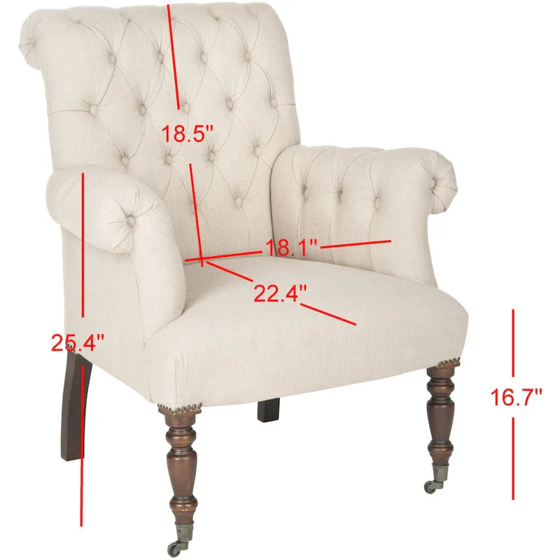 Fauteuil club SAFAVIEH Shaina, taupe véritable - 32,7 x 33,9 x 35,4 - 33L x 34P x 35H