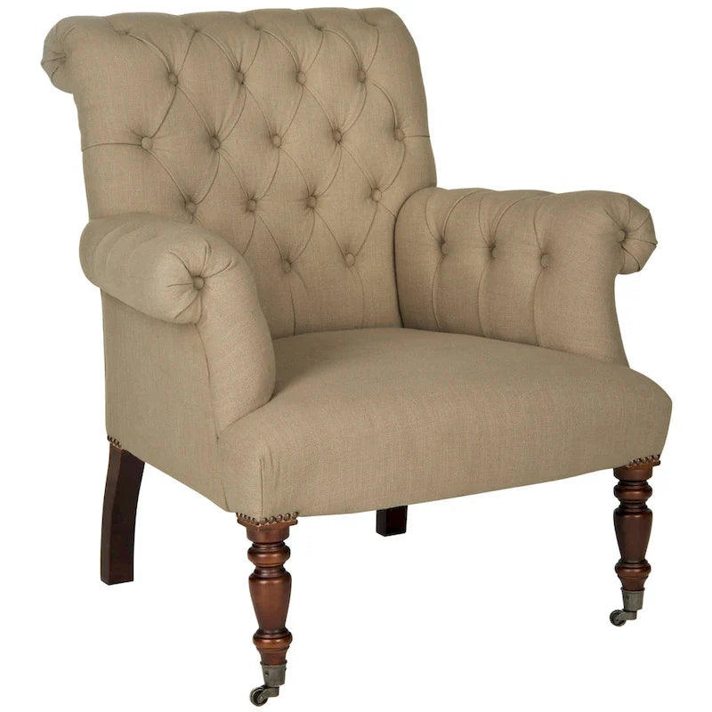 Fauteuil club SAFAVIEH Shaina, taupe véritable - 32,7 x 33,9 x 35,4 - 33L x 34P x 35H