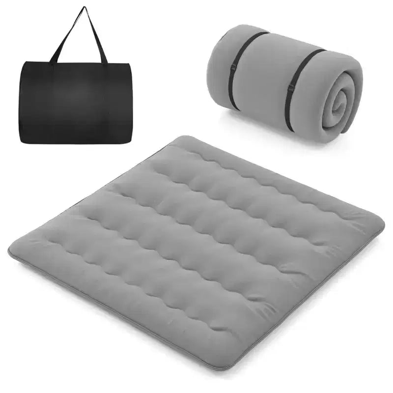 Matelas futon Costway pour lit jumeau/double/queen/king, matelas de sol japonais avec housse lavable et sac de transport, gris