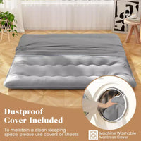 Matelas futon Costway pour lit jumeau/double/queen/king, matelas de sol japonais avec housse lavable et sac de transport, gris