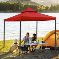 Yescom Toit de rechange pour gazebo 10x10 pi UV30+ pour auvent d'extérieur 2 niveaux, housse pour patio, arrière-cour, fête et terrasse, rouge