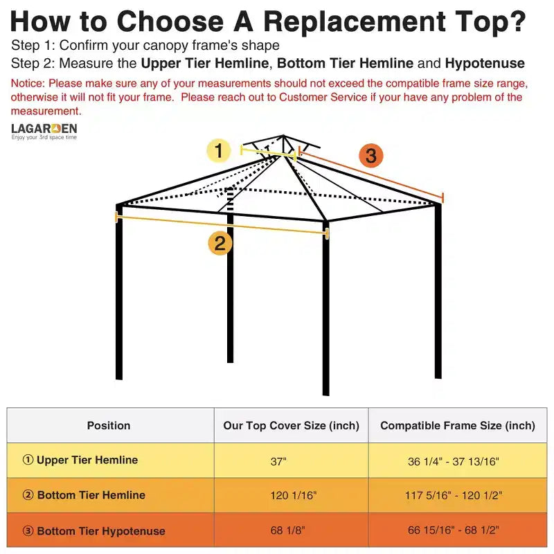 Yescom Toit de rechange pour gazebo 10x10 pi UV30+ pour auvent d'extérieur 2 niveaux, housse pour patio, arrière-cour, fête et terrasse, rouge