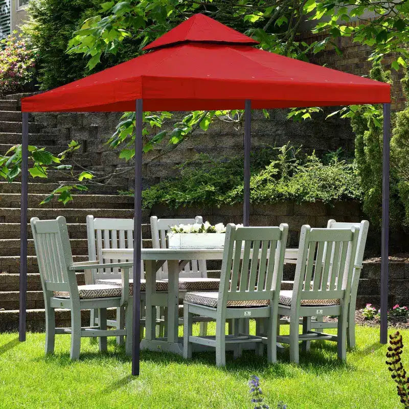 Yescom Toit de remplacement de tonnelle UV30+ 3 x 3 m pour abri de jardin extérieur à 2 niveaux, patio, cour, fête, terrasse, rouge