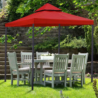 Yescom Toit de rechange pour gazebo 10x10 pi UV30+ pour auvent d'extérieur 2 niveaux, housse pour patio, arrière-cour, fête et terrasse, rouge