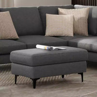 Pouf WyndenHall Lana Mid-Century en tissu Performance