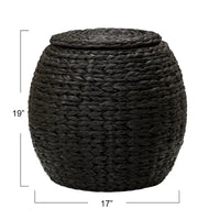 Table d'appoint avec panier de rangement en osier tressé à la main Household Essentials - 17,0 L x 17,0 l x 19,0 H