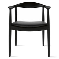 Chaises Kennedy en bois massif avec accoudoirs, en chêne et similicuir, pour salle à manger, cuisine, chambre, bureau.