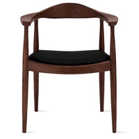 Chaises Kennedy en bois massif avec accoudoirs, en chêne et similicuir, pour salle à manger, cuisine, chambre, bureau.