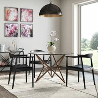 Chaises Kennedy en bois massif avec accoudoirs, en chêne et similicuir, pour salle à manger, cuisine, chambre, bureau.