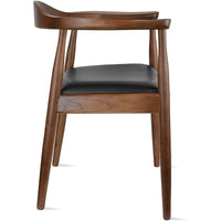 Chaises Kennedy en bois massif avec accoudoirs, en chêne et similicuir, pour salle à manger, cuisine, chambre, bureau.