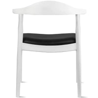 Chaises Kennedy en bois massif avec accoudoirs, en chêne et similicuir, pour salle à manger, cuisine, chambre, bureau.