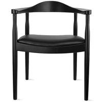 Chaises Kennedy en bois massif avec accoudoirs, en chêne et similicuir, pour salle à manger, cuisine, chambre, bureau.