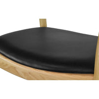 Chaises Kennedy en bois massif avec accoudoirs, en chêne et similicuir, pour salle à manger, cuisine, chambre, bureau.