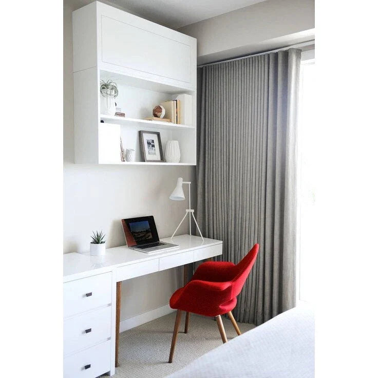 Fauteuil moderne rembourré en tissu organique avec pieds en bois naturel pour salle à manger, bureau ou chaise d'appoint de détente