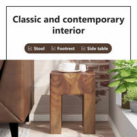vidaXL Tabouret en bois de teck massif, petite table d'appoint, marron - 30 x 30 x 40 cm