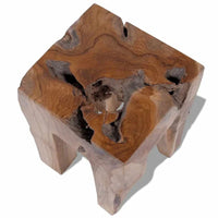 vidaXL Tabouret en bois de teck massif, petite table d'appoint, marron - 30 x 30 x 40 cm