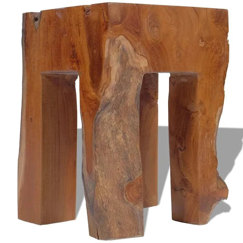 vidaXL Tabouret en bois de teck massif, petite table d'appoint, marron - 30 x 30 x 40 cm