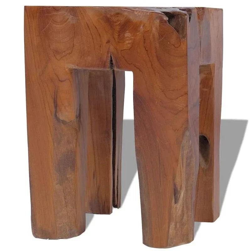 vidaXL Tabouret en bois de teck massif, petite table d'appoint, marron - 30 x 30 x 40 cm