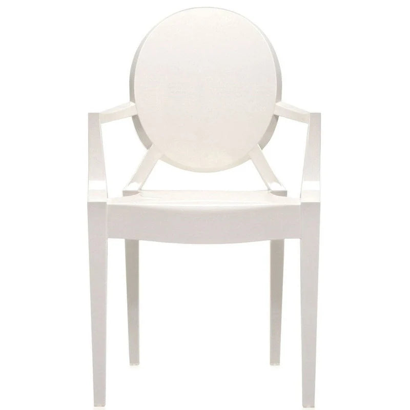 Chaises avec accoudoirs de salle à manger de cuisine de style design moderne en plastique moulé cristallin transparent, intérieur et extérieur