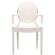 Chaises avec accoudoirs de salle à manger de cuisine de style design moderne en plastique moulé cristallin transparent, intérieur et extérieur