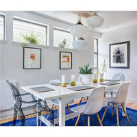 Chaises avec accoudoirs de salle à manger de cuisine de style design moderne en plastique moulé cristallin transparent, intérieur et extérieur