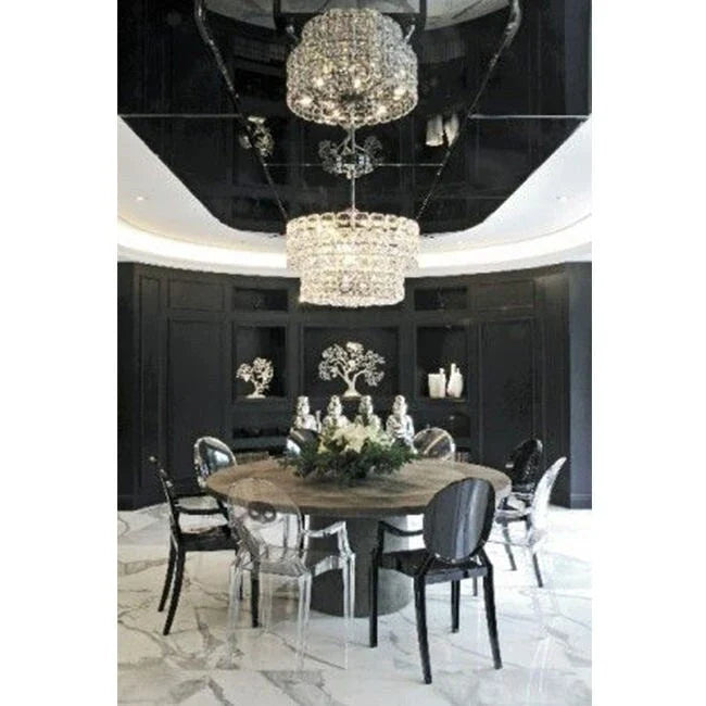 Chaises avec accoudoirs de salle à manger de cuisine de style design moderne en plastique moulé cristallin transparent, intérieur et extérieur