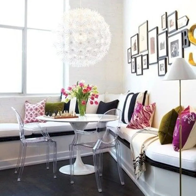 Chaises avec accoudoirs de salle à manger de cuisine de style design moderne en plastique moulé cristallin transparent, intérieur et extérieur