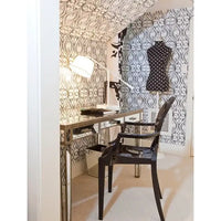 Chaises avec accoudoirs de salle à manger de cuisine de style design moderne en plastique moulé cristallin transparent, intérieur et extérieur