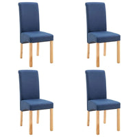 vidaXL Chaises de salle à manger 4 pcs Tissu bleu