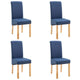 vidaXL Chaises de salle à manger 4 pcs Tissu bleu