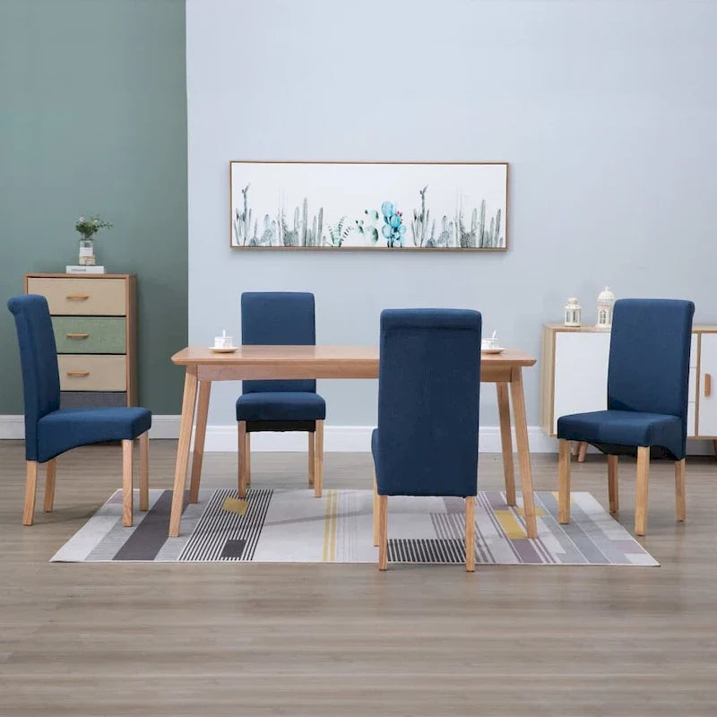 vidaXL Chaises de salle à manger 4 pcs Tissu bleu