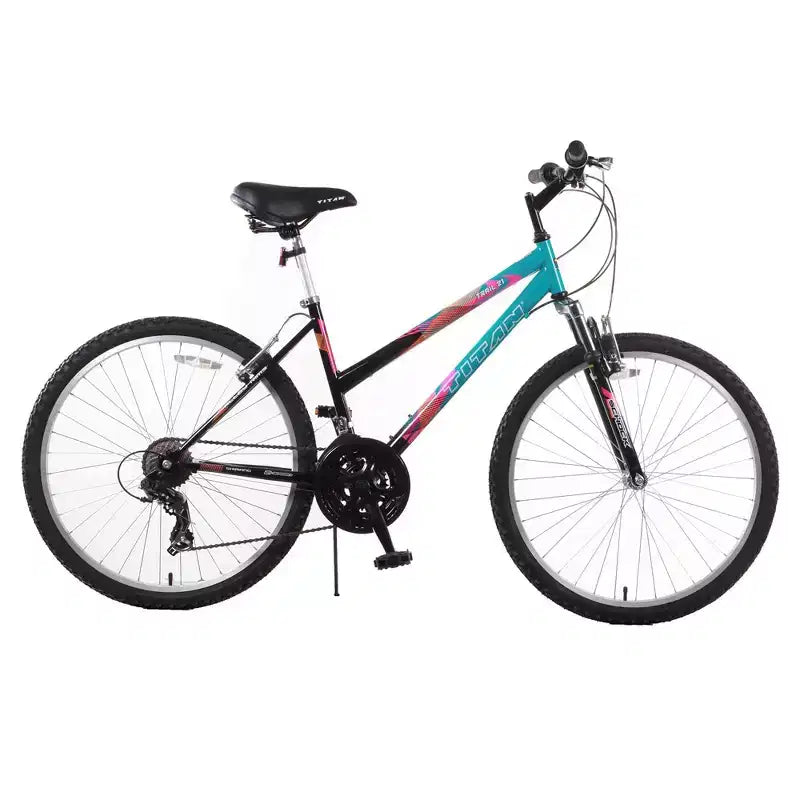 VTT suspendu femme Titan Trail 21 vitesses, cadre 18 pouces, bleu