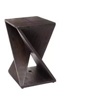 Tabouret torsadé de douche et de bain en teck nordique foncé - Marron foncé