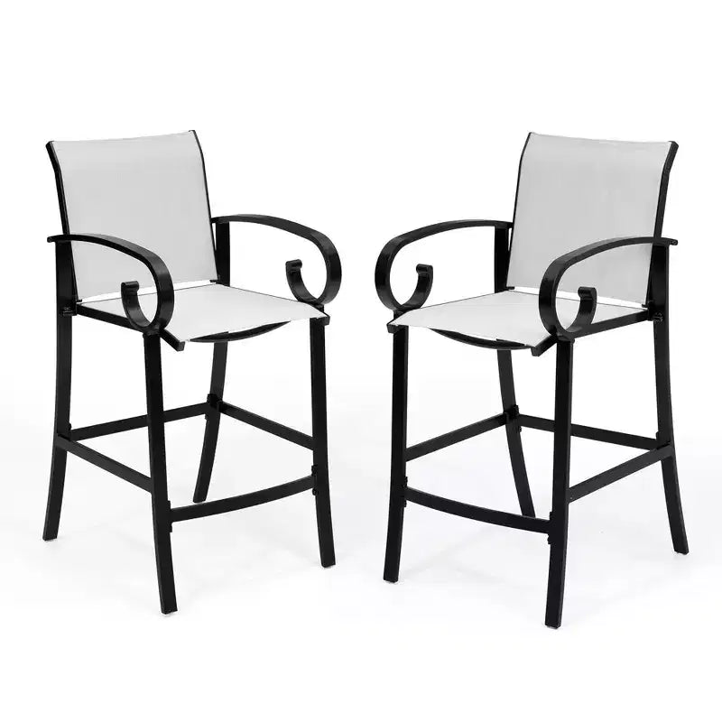 Crestlive Products - Lot de 2 tabourets de bar pivotants de 70,6 cm de hauteur de comptoir, cadre en aluminium avec tissu Sunbrella