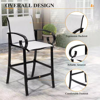 Crestlive Products Tabourets de bar pivotants hauteur comptoir 27,8'', lot de 2, cadre en aluminium avec tissu Sunbrella