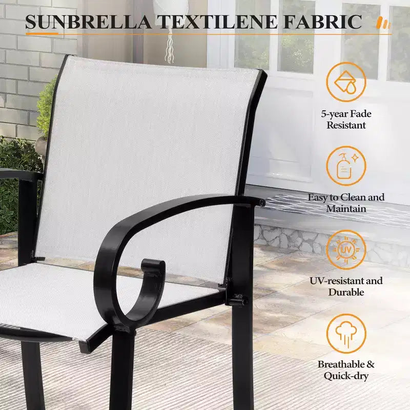 Crestlive Products - Lot de 2 tabourets de bar pivotants de 70,6 cm de hauteur de comptoir, cadre en aluminium avec tissu Sunbrella