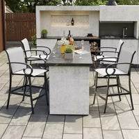 Crestlive Products Tabourets de bar pivotants hauteur comptoir 27,8'', lot de 2, cadre en aluminium avec tissu Sunbrella