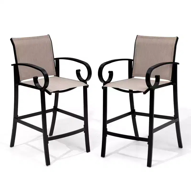 Crestlive Products Tabourets de bar pivotants hauteur comptoir 27,8'', lot de 2, cadre en aluminium avec tissu Sunbrella