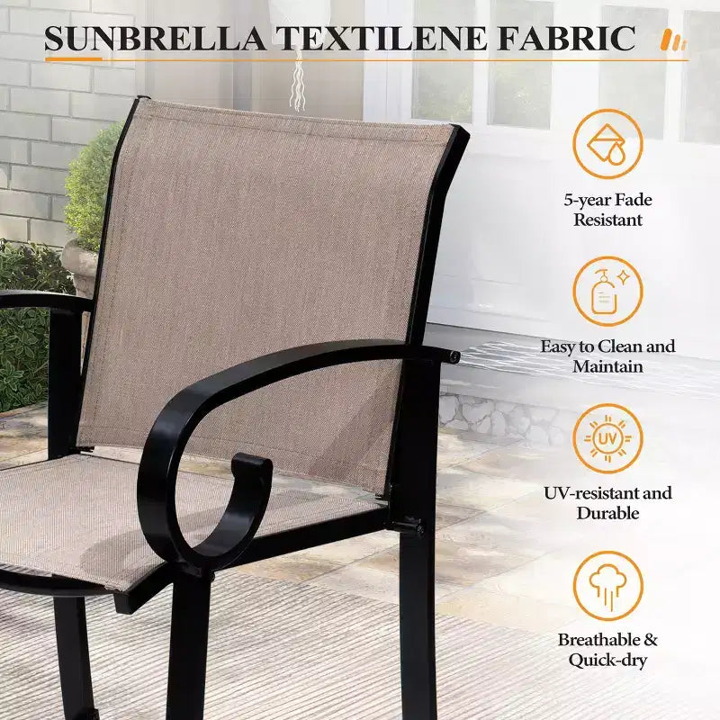 Crestlive Products - Lot de 2 tabourets de bar pivotants de 70,6 cm de hauteur de comptoir, cadre en aluminium avec tissu Sunbrella