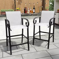 Crestlive Products Tabourets de bar pivotants hauteur comptoir 27,8'', lot de 2, cadre en aluminium avec tissu Sunbrella