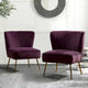 Fauteuil d'appoint sans accoudoirs Monica pour salon, confortable avec dossier capitonné et pieds en métal par HULALA HOME
