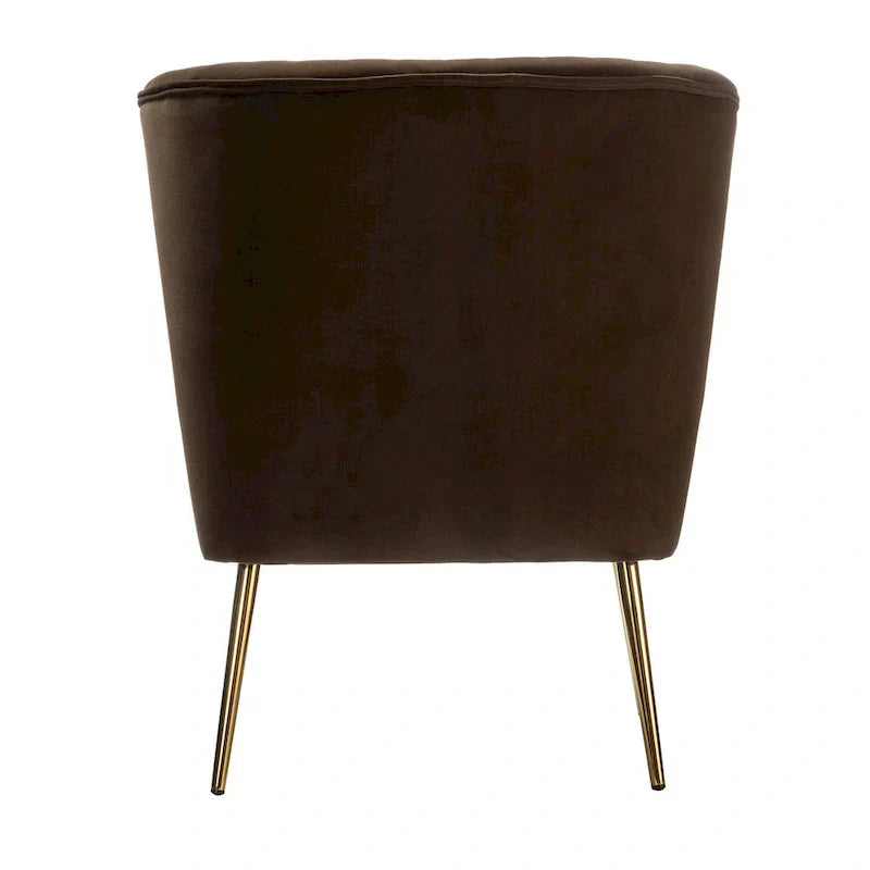 Fauteuil d'appoint sans accoudoirs Monica pour salon, confortable avec dossier capitonné et pieds en métal par HULALA HOME