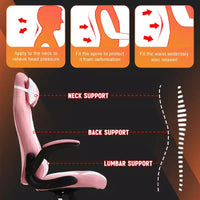 FDW Fauteuil de bureau de jeu Chaise de bureau avec support lombaire Accoudoirs relevables Appuie-tête