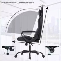 FDW Chaise de Bureau Chaise Gaming Chaise de Bureau Fauteuil de Direction avec Support Lombaire Tabouret Réglable Chaise d'Ordinateur Pivotante à Roulettes